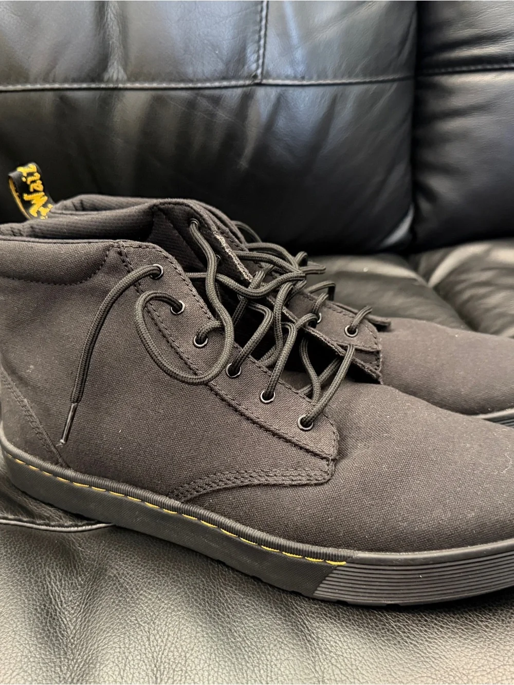 Dr. Martens Black Canvas Ankle Boots